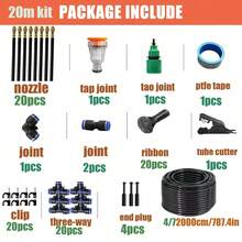 DIY Drip Irrigation Kit, Automatic Watering System With 360° Adjustable Brass Nozzle, Bendable Quick Connect Sprayer For Potted Plants, Elevated Flower Beds, Greenhouse, Garden Vegetable Bed Watering & Cooling - A - View 24