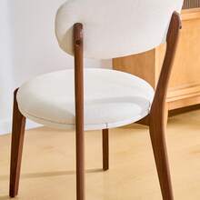 2 Person Dining Chair Set, Medieval Modern Style, Linen White - White - View 9