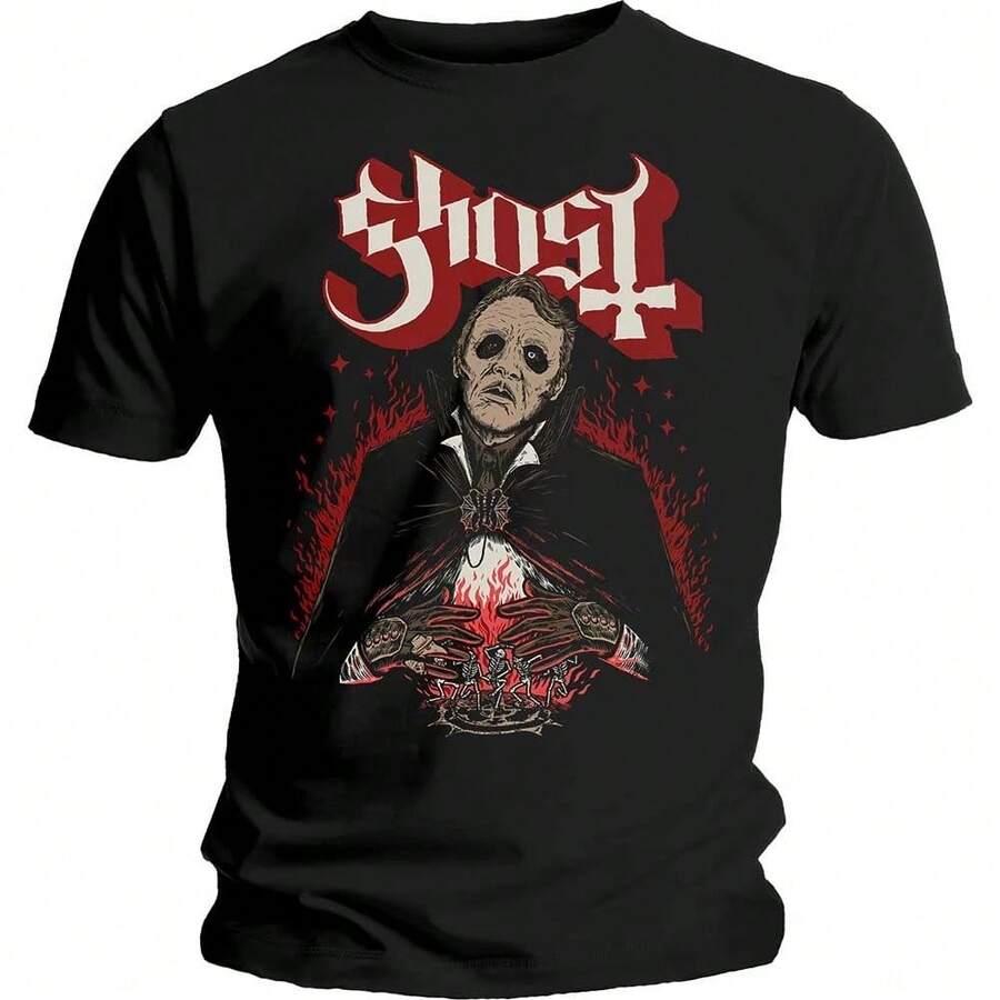 Seltene Ghost-Grafik Baumwoll-T-Shirt Unisex Sommer Kurzarm Mode Marken-T-Shirt Luxus Casual Vintage T-Shirts - Schwarz 13 - Übersicht 1