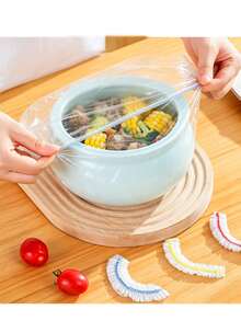 200/100/50/10pcs Stretchable Kitchen Food Wrap, Transparent Food Covers, Dust-Proof Food Lids, Kitchen Storage Accessories, Wardrobe Dust Covers, Refrigerator Storage Accessories, Kitchen Essential Tools, Gift - View 3