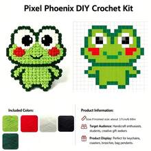 [DIY Pixel Bead Crochet Kit]Pixel Healing Frog Crochet Kit, Suitable For Adult Beginners Handmade Semi-Finished Product Set. Includes Full Set Of Tools (Random Color Accessories) And English Guide. No Bead Template Needed. Crochet Out Pixel Style, Can Make Keychains, Pendants - DIY Crochet Kit - View 8