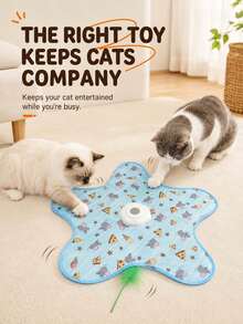 Katzen-Jagdspielzeug-Set, zufällig bewegliches elektrisches Feder-Spielzeug, Verstecken und Suchen, Jagen und Fangen Haustier-Spielzeug, USB aufladbar, Kätzchen-Zubehör, Haustier-Zubehör - Verschiedenfarbig - Übersicht 3