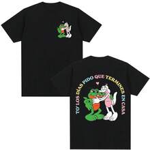 Rapper Alvaro Diaz Felicilandia Album Graphic T Shirts Men Hip Hop Fashion Oversized T-Shirt Casual Cotton T-Shirts Streetwear - Black - View 1
