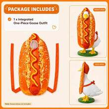 Hot Dog Goose Outfit Set, Porch Lawn Goose Clothes, Hot Dog Design, 23 Inch High Cement Plastic Porch Goose Statue Set, Suitable For Lawn Garden Yard Patio Outdoor Statue Art Decoration (Goose Statue Not Included) - Grilled Sausage - View 9