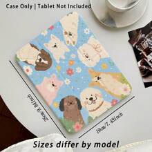 Cute Dogs, Flowers And Other Pattern Painted Effect Tablet Protective Case With Stand, Compatible With Honor 8/9/10/X8/X8A/X9/X8Pro/X9Pro, MatePad SE 11 Inch/MatePad 11 Inch/11.5 Inch, MatePad Pro, Apple 10th/11th Gen 2025 (A16), Galaxy Tab A7/A9 And Other Popular Models - Multicolor - View 3