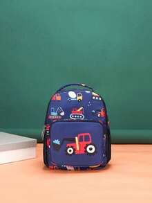 Una mochila con estampado de dibujos animados, una mochila de unicornio de dibujos animados para excavar, adecuada para uso diario, con pequeños patrones distribuidos aleatoriamente. - Multicolor - Ver 11
