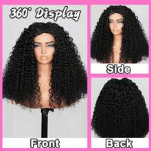 Smilegirl Kinky Curly 3-In-1 Real Hair Half Wig With Drawstring, Seamless Flip Wig, Glueless, Half-Up Half-Down, Beginner Friendly For Women, 26 Inch - Natural Black - View 8