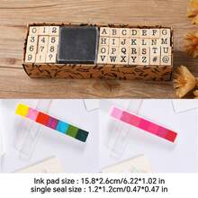 ZABC 41 piezas Juego de sellos de tinta, 40 piezas Sellos de símbolos alfabéticos y numéricos, Sellos pequeños DIY, 2 estilos disponibles: impresos y manuscritos. Regalo de Navidad para familiares y amigos; Regalo de graduación para compañeros de clase. - Multicolor - Ver 32