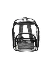 Mochila transparente de gran capacidad, mochila escolar impermeable para uso diario de estudiantes, bolsa transparente - Negro - Ver 8