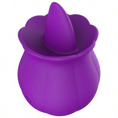 Sex Toy Rose Vibrator - Realistic Tongue Flower Vibrater With 10 Tongue Licking Mode G-Spot Vibrating For Women Adult Game Clitoral (Purple)