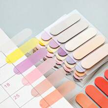 100sheets Transparent Sticky Notes Self-Adhesive Bookmarks Annotation Reading Book Transparent Labels Cute Stationery Back To School Must Have - one-size - View 8