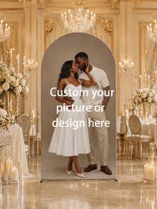 Personalized Elastic Canvas Arch Backdrop - Custom Arch Backdrop, Suitable For Dome Background Frame, No Electricity Required, Indoor/Outdoor Use, Durable Elastic Polyester Material Banner, Holiday Atmosphere, Party Decoration - Multicolor - View 8