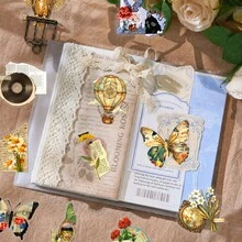 50pcs Vintage Mixed Paper Stickers, Waterproof Retro Floral & Antique Pattern Stickers, Suitable For DIY Scrapbooking, Notebooks And Daily Items Personalized Decoration - A - View 7