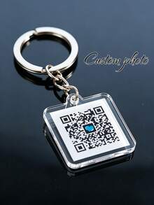 Custom Acrylic Keychain, Supports Personalized Photo/Text, Customizable QR Code And Logo/Photo Display, Durable Glossy Finish, Suitable For Smartphone And Social Media, Car Accessories, Backpack Decoration, Corporate Brand Promotional Gift - Multicolor - View 1