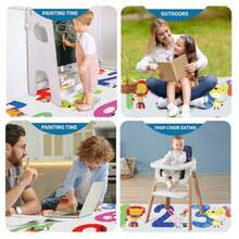 High Chair Splash Pad, 51" 51 Non-Slip Waterproof Multi-Purpose Splash Mat, Washable Splash Pad For High Chair Floor Protection Table Cloth Portable Early Education Picnic Play Mat 2 - Figure - View 7