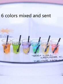 5pcs/10pcs/20pcs Realistic Resin Mini Iced Tea Cups, Lemon Cups, Cartoon Beverage Bottles, Food And Toy DIY Material Accessories, Small Decorations (Random Color) - Multicolor - View 2
