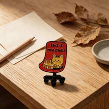 1 Pc Of Funny Home Orange Cat Enamel Brooch Monitoring Window Office Chair Cute Cat Clothing Pin Canvas Bag Decoration - Multicolor - View 7