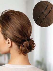 150pcs Solid Color Straight Bob Hair Clips, Suitable For Daily Use And Perming/Dyeing, Summer Beach Travel Essential, Halloween Gold Hair Accessories - Black - View 9