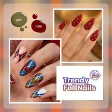Beetles 25 Colors Fall Gel Nail Polish Set, Fall Passage Collection, Burgundy, Brown & Orange Gel Polish With Base Coat, Glossy & Matte Top Coat, Soak Off UV LED - 25 Colors Fall Passage - 查看 5