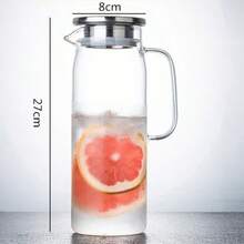 1件 2L/68oz 方形玻璃水壺，附蓋與手把，硼矽酸鹽玻璃飲料分配器，適用冰箱、冰茶與咖啡，耐熱適用冷熱飲品與牛奶 - 彩色 - 查看 12