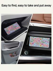 Ayotu 2D Embroidered Plant Pattern Car Registration & Insurance Holder - Vehicle Glove Box Organizer, Car And Truck Accessory Box, Suitable For Storing Important Documents, Driver's License, Passport, Cards, Car Parts And Other Accessories - Multicolor - View 10