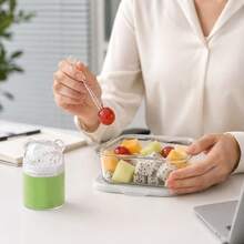Disposable Plastic Fruit Forks - Multifunctional Salad & Skewer Tools, Canned Household & Commercial Use, Stylish Slub Pattern - A - View 2