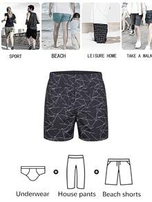 1pack Men's Underwear, Soft And Comfortable Printed Pattern Design Loose Corner Shorts, With Button Placket, Suitable For Daily Wear, Vacation Travel - Multicolor - View 7