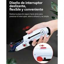 Máquina De Coser Portátil, Máquina De Coser Eléctrica Multifuncional, Mini Máquina De Coser De Mano Eléctrica De Doble Aguja, Para Reparaciones Rápidas Y Costura DIY, Apta Para Uso Doméstico Y Viajes - Blanco - Ver 9
