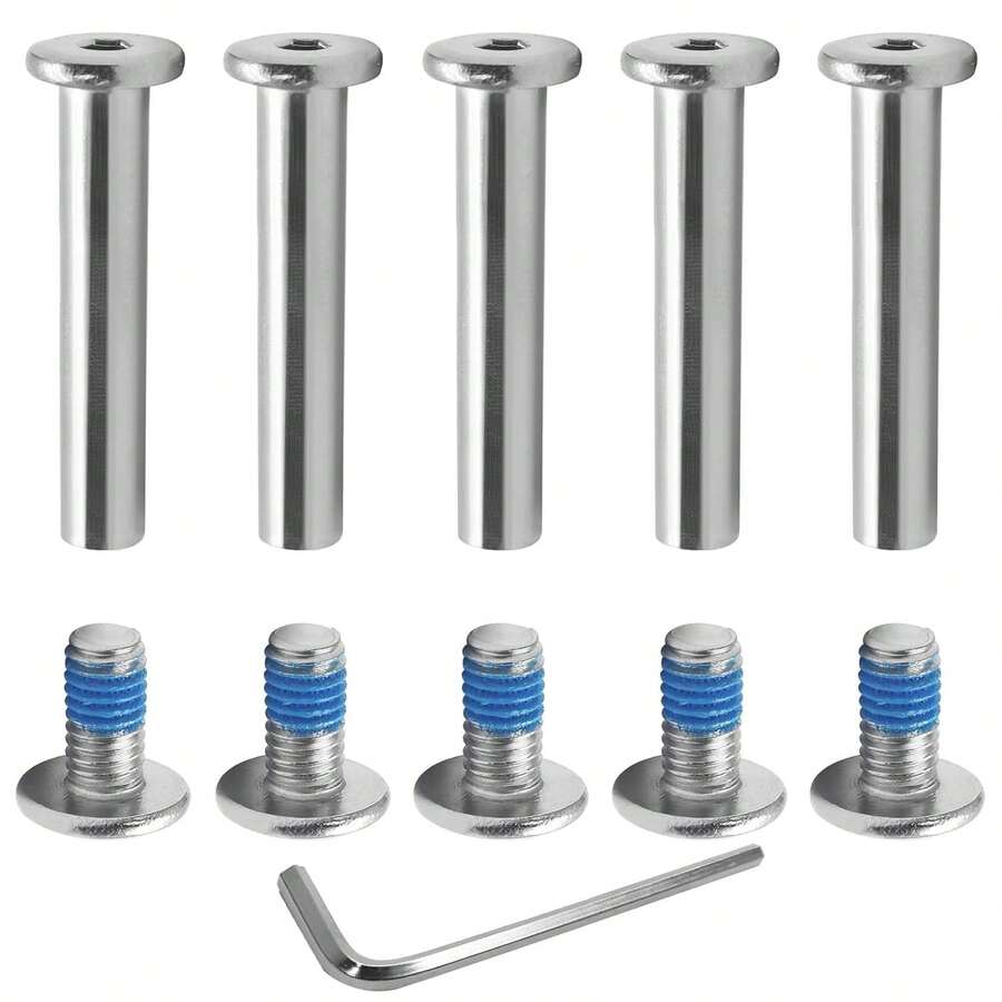 Biaungdo 5 Sets 32mm Inline Skate Wheels Screws, 6mm OD Inline Skate Replacement Bearings Roller Skating Screws Skating Wheel Axles Socket Screw With - ColorA - View 1
