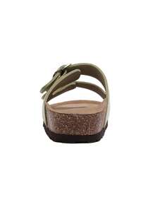 CAMEL CROWN Women's Double-Strap Cork Bed Sandals, Adjustable Slip-On Slides, Open Toe Comfortable Sandals, Lightweight Casual Summer Beach Slippers - Green - View 4
