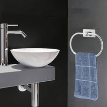 Multifunctional Towel Ring, Waterproof And No Drilling Required, Ideal For Bathroom, Kitchen And RV, Suitable For Various Wall Surfaces, Beautiful And Practical, Made Of High-Quality Stainless Steel Square Design, Available In Multiple Colors - A - View 7