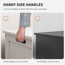 Storage Trunk With 2 Ty Hinges, Modern Entryway Bench With Side Handles, Storage Chest For Living Room, White-XY671858 - 838-444V82WT - View 6