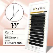FOXYMEI 12 Rows New W-Shaped Eyelashes C/D/LU(M) Curl W-Shaped Lash Extensions YY/3D/4D/5D Imported Material Handmade Natural False Eyelashes 7-15mm Pre-Made Dense Fan Shape 0.07mm Thickness Lightweight Soft Automatic Blooming Salon Style - C - View 39