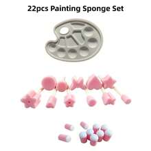 22/11/5Pcs Sponge Brushes Set With Palette And Finger Daubers Sponge Stamp For DIY Canvas Art - Sponge Stamp Set - View 7