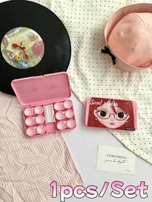 eyekan Ins Sweet Cool Girl Cartoon Contact Lens Case Multi-Piece Set, Portable Contact Lens Storage Box, Travel Contact Lens Container, Cute And Beautiful Contact Lens Set - View 13