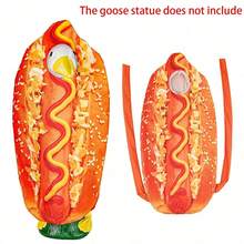 Hot Dog Goose Outfit Set, Porch Lawn Goose Clothes, Hot Dog Design, 23 Inch High Cement Plastic Porch Goose Statue Set, Suitable For Lawn Garden Yard Patio Outdoor Statue Art Decoration (Goose Statue Not Included) - Grilled Sausage - View 11