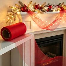 25 Yards Premium Tulle Roll, Multiple Colors Available, 6 Inches Wide, Suitable For DIY Ballet Tutu Making, Halloween, Christmas, New Year, Wedding, Birthday And Party Decoration, Gift And Bouquet Wrapping, Handmade Crafts And More (Tulle Roll Only, No Other Decorations) - Red - View 9