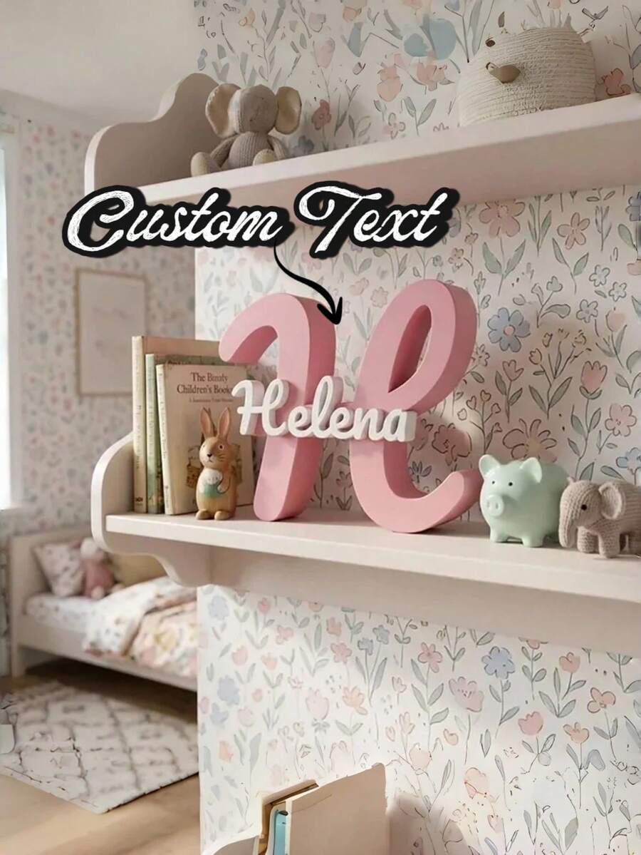 Exquisite Personalized Double-Layer Acrylic Name Plate, Customizable Name And Initials, Optional Colors And Fonts, Suitable For Bedroom Walls, Door Signs And Party Decor, Perfect Thoughtful Customized Memorial Gift For Family And Friends - Multicolor - View 1