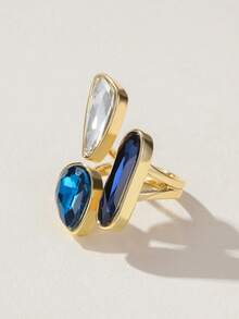 Nocturel Gemstone Decor Ring - Royal Blue - View 3