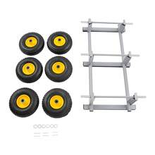 YUNRUX 6-Wheel All-Terrain Transporter, Heavy-Duty Furniture Dolly, 1200 Lbs, Gray - A - View 9