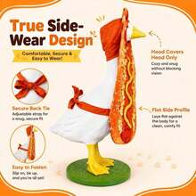 Hot Dog Goose Outfit Set, Porch Lawn Goose Clothes, Hot Dog Design, 23 Inch High Cement Plastic Porch Goose Statue Set, Suitable For Lawn Garden Yard Patio Outdoor Statue Art Decoration (Goose Statue Not Included) - Grilled Sausage - View 5