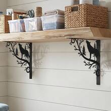 2pcs Metal Wolf-Shaped L-Shaped Shelves, Perfect For Displaying Plants, Flowers, Towels And Other Items; Wall-Mounted Design; A Decorative And Practical Storage Solution Suitable For Kitchen, Bathroom And Living Room - A - View 7