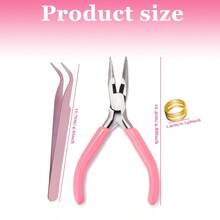 KLONKEE 1件/2件/3件 粉色尖嘴鉗、1件鑷子、1件開環手工工具 DIY 珠寶配件 珠寶鉗套組，適用於珠寶製作與維修工具 - A - 查看 2