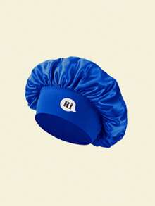 1Pc Hi Letter Satin Summer Sleeping Cap, Head Scarf, Lightweight Hair Care Cap, Print Satin Sleep Wide Elastic Band Silky Hair - Multicolor - View 13