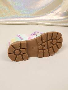 1 Pair Girls' Autumn/Winter Glitter Decor Minimalist Patchwork Fashion Boots, Suitable For Daily Wear And Party Outfits For Toddlers And Young Children - Multicolor - View 6