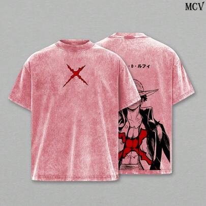 ONE PIECE Sun God Joy Boy Washed Tee – OnePiecees Anime Vintage Oversized Heavy Cotton Graphic T-Shirt, Streetwear Casual Manga Fan Gift