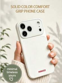 MINISO 授權壓克力雙鏡大視窗手機殼 1件/情人節簡約純色商務防摔萬用雙層保護，適用於 Apple AIR/17proMax/17pro/17/15ProMax/15Pro/15Plus/15/XSMax/XR/X/7Plus/7/16ProMax/16Pro/16Plus/16/14ProMax/14Pro/14Plus/14/13ProMax/13Pro/13/12ProMax/12Pro/12/11ProMax/11/15ProMax 系列手機殼 - 白色 - 查看 2