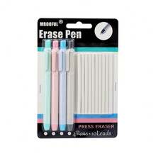 4PCS Eraser Pen Set With 10 Refill Eraser Cores, Press-Type Retractable Pencil Erasers, Refillable Correction Eraser Pens For Students, Artists, School, Office, Drawing, Sketching And Note Taking - Multicolor - View 13