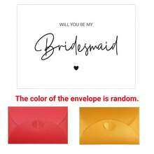 "Will You Be My Bridesmaid" Cards Set, Elegant Minimalist Style, Bridesmaid Cards, Maid Of Honor Cards, Matron Of Honor Card, Foldable White Proposal Cards, Wedding Party Supplies (Random Envelopes) - Multicolor - View 11