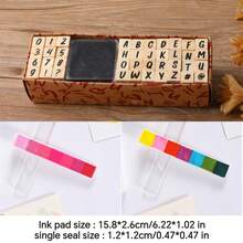 ZABC 41 piezas Juego de sellos de tinta, 40 piezas Sellos de símbolos alfabéticos y numéricos, Sellos pequeños DIY, 2 estilos disponibles: impresos y manuscritos. Regalo de Navidad para familiares y amigos; Regalo de graduación para compañeros de clase. - Multicolor - Ver 31